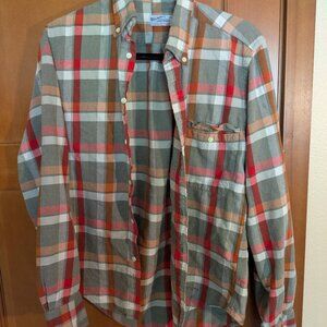 Gant Vintage Flannel Gray and Red EUC